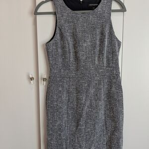Banana Republic Tweed Gray Midi Dress